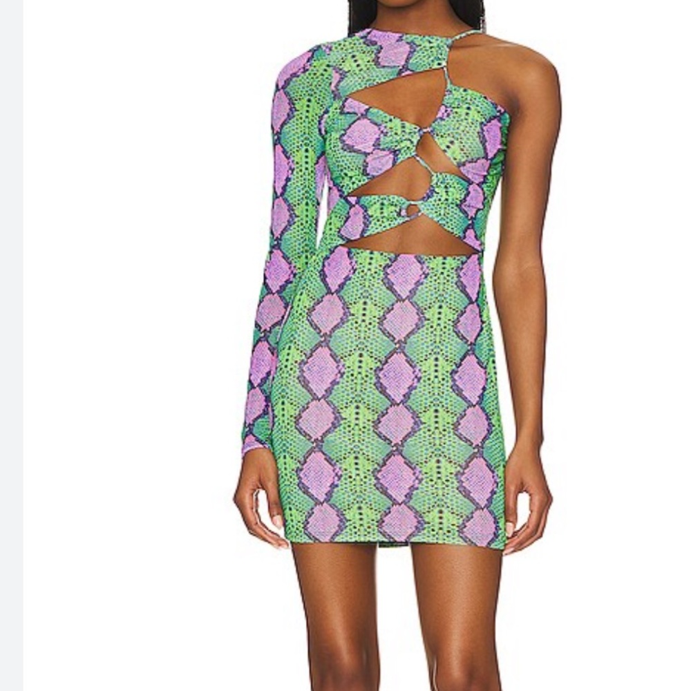 AFRMx REVOLVE Jess Dress in Placement Snake